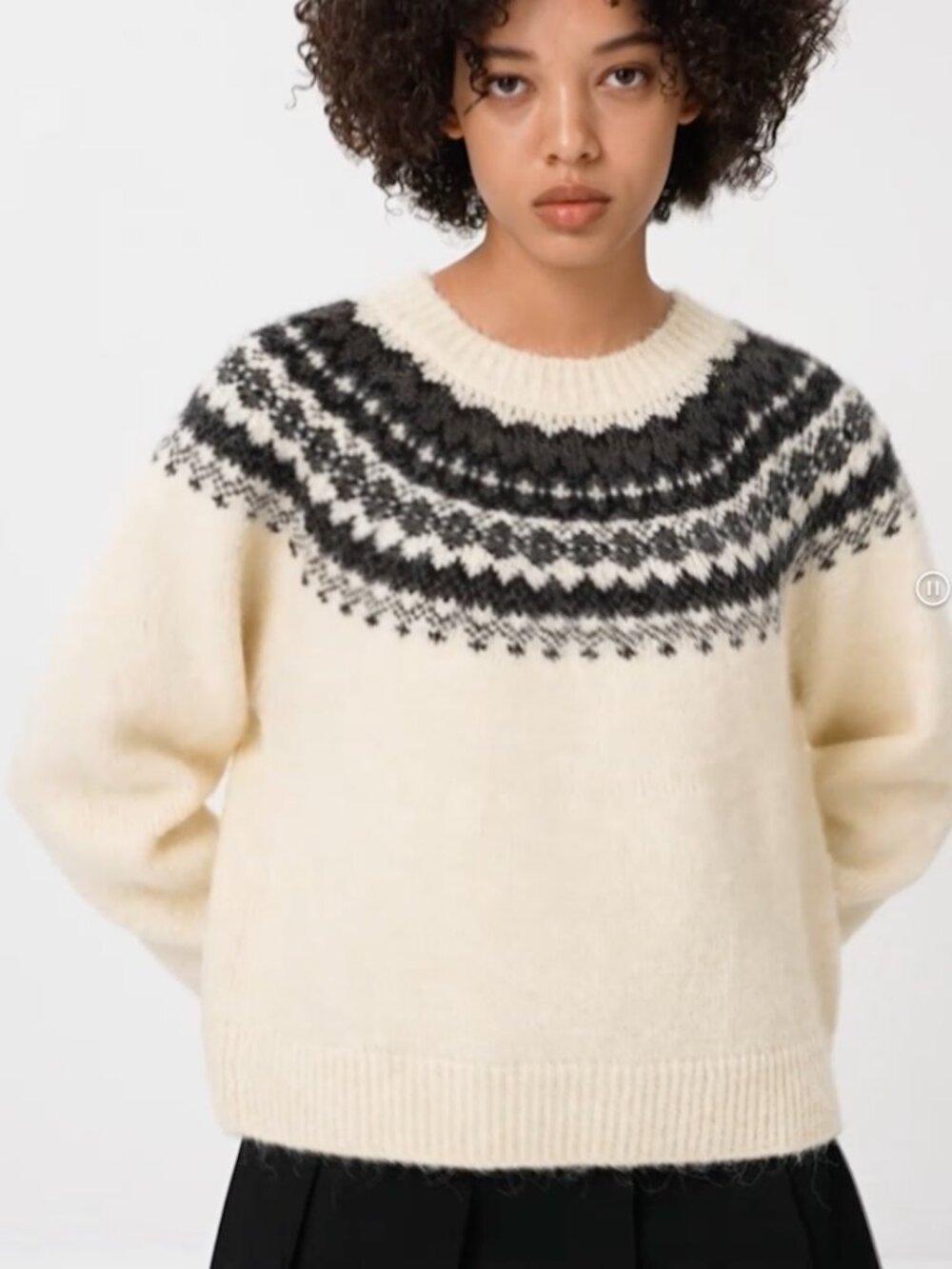 Uniqlo Fluffy Fair Isle Sweater in M
